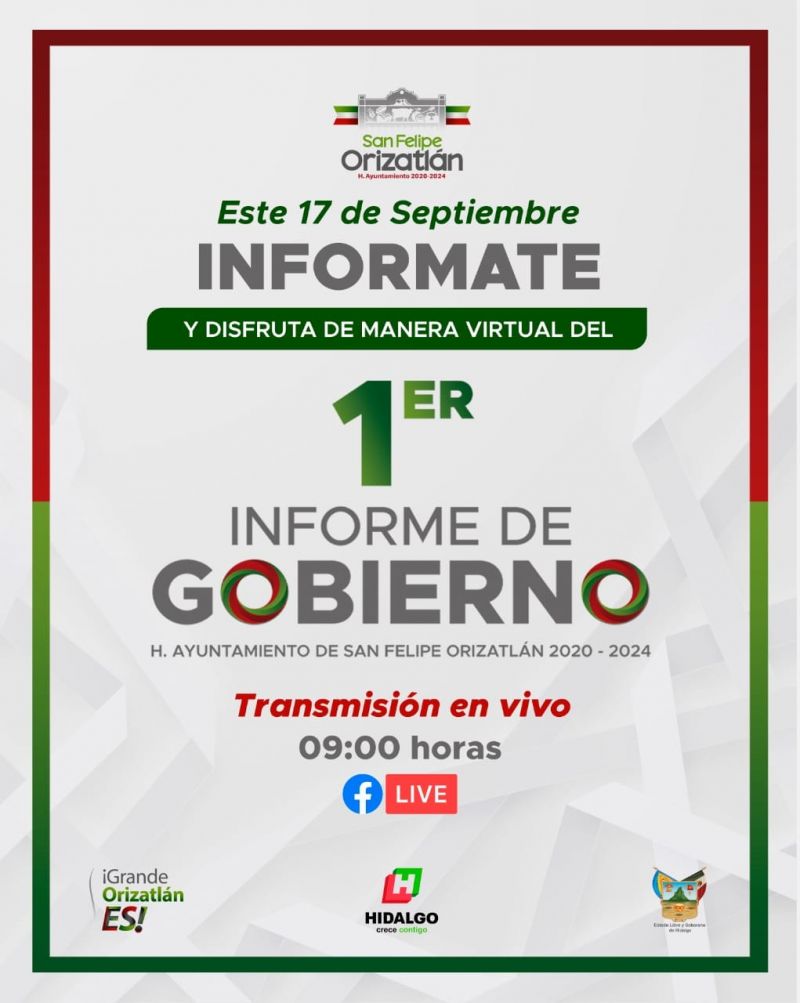 ESTE 17 DE SEPTIEMBRE SE LLEVARÁ A CABO, EL PRIMER INFORME DE GOBIERNO